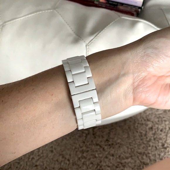 Fossil White Enamel CZ Watch Stainless Steel - Picture 7 of 7